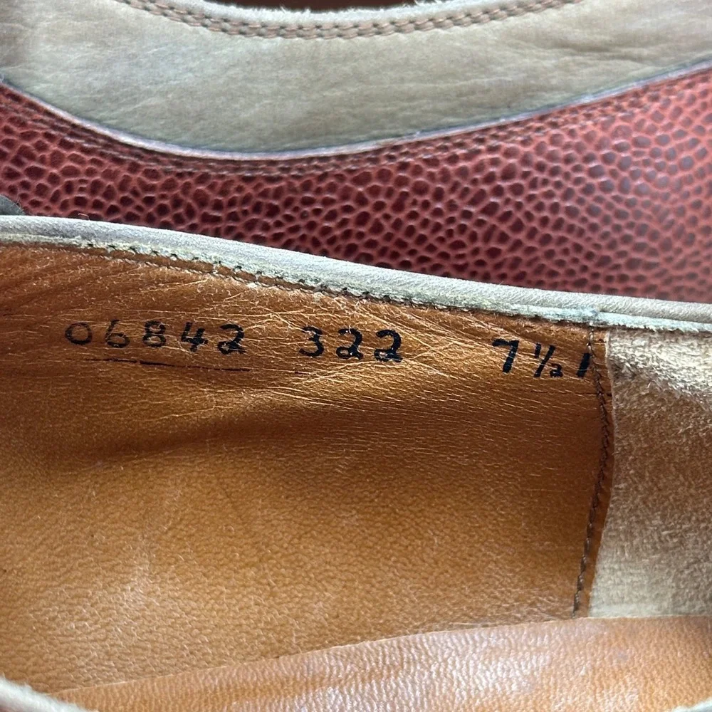 Salvatore Ferragamo Oxford Shoes Men 7.5 Brown Leather Suede Spectator Italy